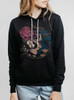 Flora - Multicolor on Black Women's Pullover Hoodie