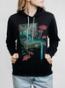 Traveling Suitcase - Multicolor on Black Women's Pullover Hoodie