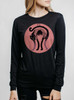Bad Cat - Multicolor on Heather Black Triblend Womens Long Sleeve