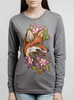 Fox - Multicolor on Heather Grey Triblend Womens Long Sleeve