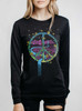 Inner Peace - Multicolor on Heather Black Triblend Womens Long Sleeve