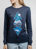 Landscape - Multicolor on Heather Navy Triblend Womens Long Sleeve