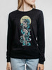 Moon Goddess - Multicolor on Heather Black Triblend Womens Long Sleeve