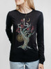 Night Owls - Multicolor on Heather Black Triblend Womens Long Sleeve