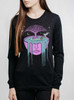 Overflow - Multicolor on Heather Black Triblend Womens Long Sleeve