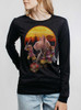 Samurai Cats - Multicolor on Heather Black Triblend Womens Long Sleeve