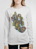 Scuba Diver - Multicolor on Heather White Triblend Womens Long Sleeve