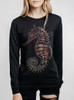 Seahorse - Multicolor on Heather Black Triblend Womens Long Sleeve