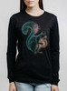 squirrel - Multicolor on Heather Black Triblend Womens Long Sleeve