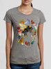 Bee - Multicolor on Heather Grey Triblend Junior Womens T-Shirt
