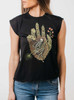 Fade - Multicolor on Black Women's Rolled Cuff T-Shirt