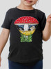 Mouse and Mushroom - Multicolor on Black Toddler T-Shirt