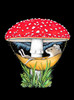 Mouse and Mushroom - Multicolor on Black Toddler T-Shirt