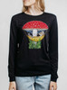 Mouse and Mushroom - Multicolor on Heather Black Triblend Womens Long Sleeve