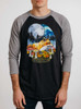 Moon Fox - Multicolor on Heather Black and Grey Triblend Raglan