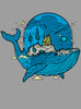 Whale World - Multicolor on Heather Grey Triblend Youth T-Shirt