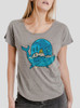 Whale World - Multicolor on Heather Grey Triblend Womens Dolman T Shirt