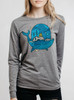 Whale World - Multicolor on Heather Grey Triblend Womens Long Sleeve