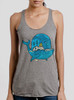 Whale World - Multicolor on Heather Grey Triblend Womens Racerback Tank Top