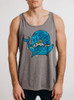 Whale World - Multicolor on Heather Grey Triblend Mens Tank Top