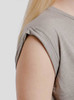 Sasquatch - Multicolor on Heather Stone Women's Rolled Cuff T-Shirt