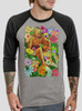 Sasquatch - Multicolor on Heather Grey and Black Triblend Raglan