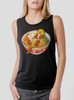 Otter Ramen - Multicolor on Black Womens Muscle Tank