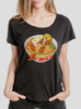 Otter Ramen - Multicolor on Heather Black Triblend Womens Dolman T Shirt