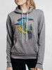 Crescent Moon - Multicolor on Heather Grey Women's Pullover Hoodie