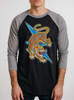 Neon Tiger - Multicolor on Heather Black and Grey Triblend Raglan