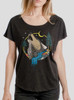 Wolf World - Multicolor on Heather Black Triblend Womens Dolman T Shirt
