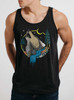 Wolf World - Multicolor on Heather Black Triblend Mens Tank Top
