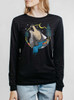 Wolf World - Multicolor on Heather Black Triblend Womens Long Sleeve