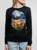 Moon Fox - Multicolor on Heather Black Triblend Womens Long Sleeve