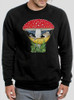 Mouse and Mushroom - Multicolor on Black Men's Sweatshirt