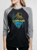 Sunshine Valley - Multicolor on Heather Black and Grey Triblend Womens Raglan