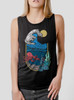 Aquatic Life - Multicolor on Black Womens Muscle Tank