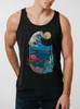 Aquatic Life - Multicolor on Heather Black Triblend Mens Tank Top