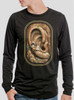 Listening - Multicolor on Heather Black Triblend Men's Long Sleeve