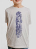 Striking Tiger - Blue on Heather White Triblend Youth T-Shirt