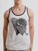 Smoked Buffalo - Black on White with Black Mens Tank Top