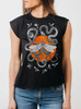 Fenrir - Multicolor on Black Women's Rolled Cuff T-Shirt