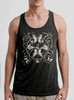 Sky Edge - Multicolor on Heather Black Triblend Mens Tank Top