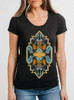 Form and Flow - Multicolor on Heather Black Triblend Junior Womens T-Shirt