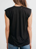 Form and Flow - Multicolor on Black Women's Rolled Cuff T-Shirt