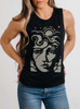 Sky - Tan on Black Womens Muscle Tank