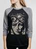 Sky - Tan on Heather Black and Grey Triblend Womens Raglan