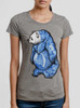 Inked Bear - Multicolor on Heather Grey Triblend Junior Womens T-Shirt