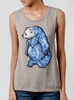 Inked Bear - Multicolor on Heather Stone Womens Muscle Tank