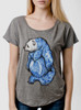 Inked Bear - Multicolor on Heather Grey Triblend Womens Dolman T Shirt